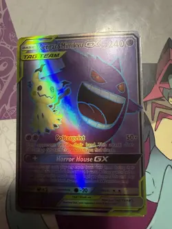 Gengar & Mimikyu GX Full Art 164/181 Sun & Moon Team Up Holo Pokemon Card - Image 2