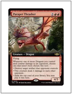 1x Parapet Thrasher, Extended Art, Tarkir Dragonstorm, Magic MTG NM - Image 1