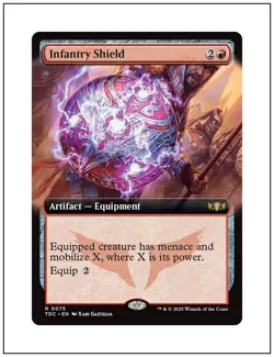 1x Infantry Shield, Extended Art, Tarkir Dragonstorm, Magic MTG NM - Image 1