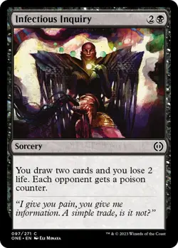 NM Infectious Inquiry, MTG, Phyrexia: One, Magic the Gathering, 97 - Image 1