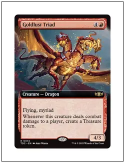 1x Goldlust Triad, Extended Art, Tarkir Dragonstorm, Magic MTG NM - Image 1