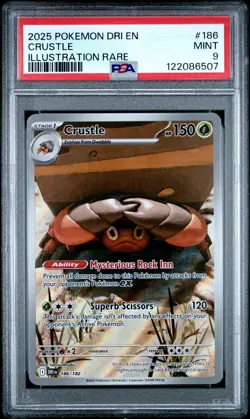 2025 POKEMON DRI EN-DESTINED RIVALS ILLUSTRATION RARE #186 CRUSTLE PSA 9 - Image 1