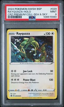 2024 POKEMON SWSH BLACK STAR PROMO #029 RAYQUAZA-HOLO PSA 9 #980 - Image 1