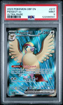 2023 POKEMON OBF EN-OBSIDIAN FLAMES ULTRA RARE #217 PIDGEOT EX PSA 9 - Image 1