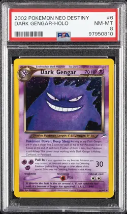 2002 POKEMON NEO DESTINY #6 DARK GENGAR-HOLO PSA 8 - Image 1