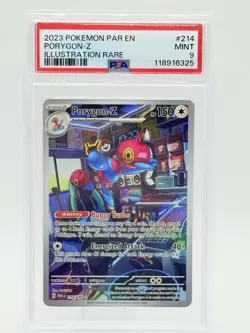 2023 POKEMON PAR EN-PARADOX RIFT ILLUSTRATION RARE #214 PORYGON-Z PSA 9 - Image 1