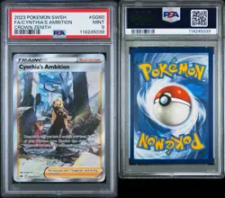 2023 POKEMON SWORD & SHIELD CROWN ZENITH #GG60 FULL ART/CYNTHIA'S AMBITION PSA 9 - Image 5