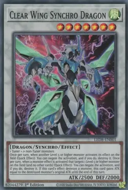 LED8-EN001 Clear Wing Synchro Dragon Super Rare 1st Edition Near Mint YuGiOh TCG - Image 1