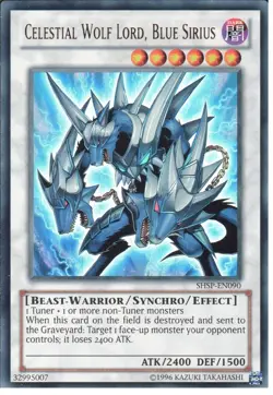 SHSP-EN090 CELESTIAL WOLF LORD, BLUE SIRIUS ULTRA RARE 1ST EDITION NM YuGiOh TCG - Image 1