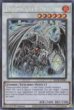 BLCR-EN081 DOOMKAISER DRAGON SECRET RARE NEAR MINT 1ST EDITION YuGiOh TCG - Image 1