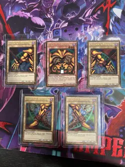 YuGiOh TCG Complete Exodia Set 1st Edition PGL2-EN026 Gold Rare Premium Gold - Image 1