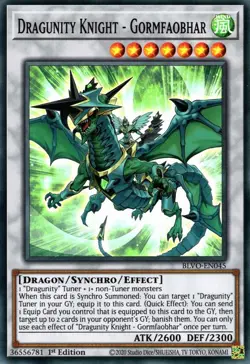 BLVO-EN045 Dragunity Knight - Gormfaobhar Super Rare 1st Edition NM YuGiOh TCG - Image 1