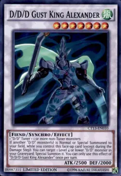 CT13-EN010 D/D/D Gust King Alexander Super Rare LTD Edition Near Mint YuGiOh TCG - Image 1