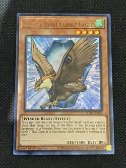 YuGiOh! - Crystal Beast Cobalt Eagle BLCR-EN052 Ultra Rare 1st Edition Near Mint - Image 1