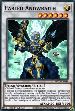 BLVO-EN044 FABLED ANDWRAITH SUPER RARE 1ST EDITION NEAR MINT YuGiOh TCG - Image 1