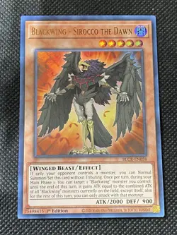 YuGiOh! - Blackwing - Sirocco the Dawn - BLCR-EN058 Ultra Rare 1st Edition NM - Image 1