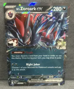 N's Zoroark Ex Pokemon Prize Pack Series 7 Promo Pokemon Card NM/LP Stamp - Image 1