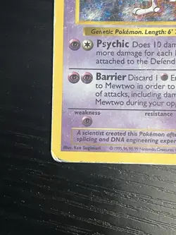 Pokemon TCG Mewtwo 010/102 Base Set (Shadowless) Holo Vintage WOTC 1999 HP - Image 6