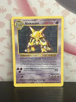 Pokemon TCG Alakazam 001/102 Base Set (Shadowless) Vintage Holo  WOTC 1999 HP - Image 1