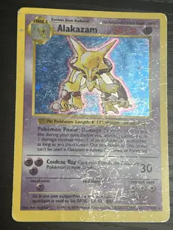 Pokemon TCG Alakazam 001/102 Base Set (Shadowless) Vintage Holo  WOTC 1999 HP - Image 7