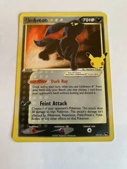Umbreon Gold Star 17/17 Celebrations Classic Collection PokÃ©mon TCG Card - Image 1