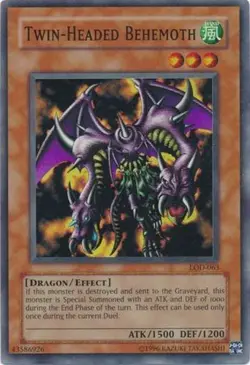 Yugioh! LP Twin-Headed Behemoth - LOD-063 - Super Rare - Unlimited Edition Light - Image 1