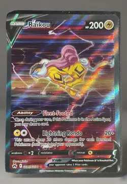 Raikou V PokÃ©mon TCG Crown Zenith Holo Full Art Ultra Rare Card GG41/GG70 NM - Image 1