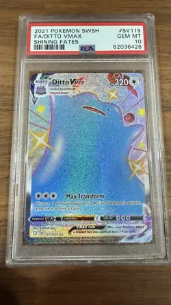 2021 Pokemon SWSH Shining Fates Ditto VM Shiny Vault #SV119/SV122 PSA 10 - Image 1
