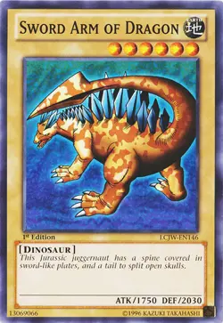 Yugioh! LP Sword Arm of Dragon - LCJW-EN146 - Common - 1st Edition Lightly Playe - Image 1