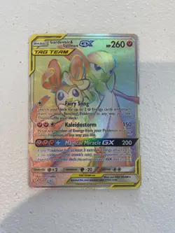 Gardevoir & Sylveon GX 225/214 Unbroken Bonds Rainbow 2019 Rare Pokemon - Image 1