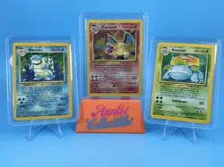 Pokemon Base Set BIG 3 Blastoise Charizard Venusaur Holos LP - Image 1
