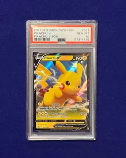 PSA 10 Pikachu V #SWSH061 Pikachu V Box Black Star Promo 2021 Pokemon GEM MINT - Image 1