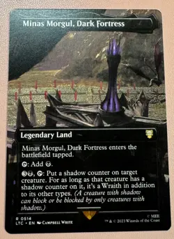 MTG Minas Morgul, Dark Fortress (Borderless) [The Lord of the Rings: Tales of Mi - Image 1
