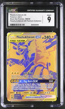 2021 Pokemon Pikachu & Zekrom GX SM248 Promo Holo CGC 9 MINT - Image 1