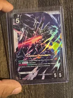 Justice Gundam Alternate Art Foil - GD01-066 LR+ NM - Gundam TCG Card Game - Image 1