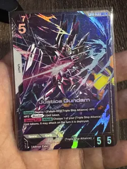 Justice Gundam Alternate Art Foil - GD01-066 LR+ NM - Gundam TCG Card Game - Image 3