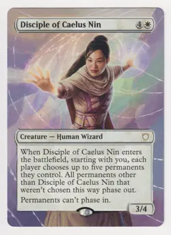 Altered Disciple of Caelus Nin LP MTG Magic Hand Painted Unique Custom Art Rare! - Image 1