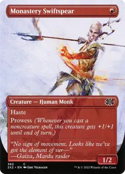 Monastery Swiftspear (Borderless) 362 - Double Masters 2022 - MTG - LP --- FOIL - Image 1