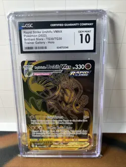 Pokemon CGC Gem Mint 10 Rapid Strike Urshifu VMAX TG30 Brilliant Stars Gold - Image 1