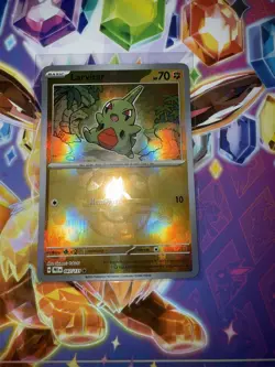 Pokemon TCG Prismatic Evolutions Larvitar 047/131 Masterball Reverse Holo - Image 1
