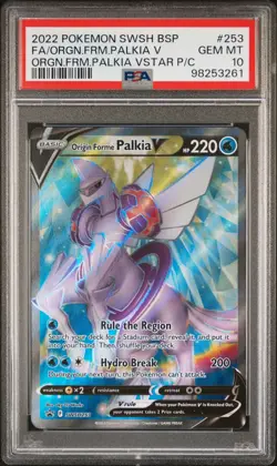 2022 POKEMON SWSH BLACK STAR PROMO #253 FULL ART/ORIGIN FORME PALKIA V PSA 10 - Image 1