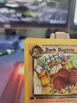 Pokemon Dark Dugtrio Card 23/82 1st Edition Non Holo Near MINT! VERY CLEAN - Image 2