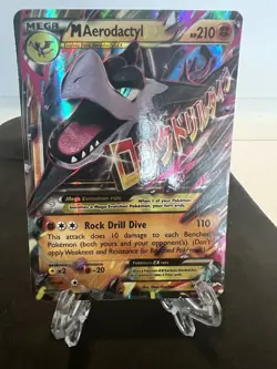 Pokemon TCG Card Mega Aerodactyl Jumbo EX XY98 Black Stars Promo - Image 1