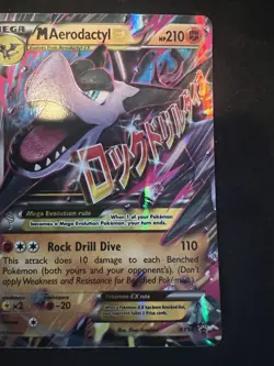 Pokemon TCG Card Mega Aerodactyl Jumbo EX XY98 Black Stars Promo - Image 3