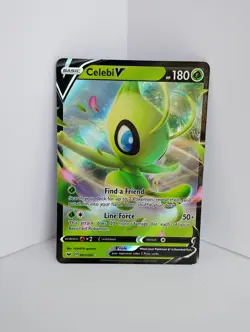 2020 Pokemon Black Star Promo V Powers TINS CELEBI V 001/202 Holo Eye Card - Image 1