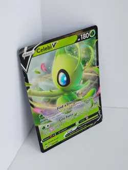 2020 Pokemon Black Star Promo V Powers TINS CELEBI V 001/202 Holo Eye Card - Image 2