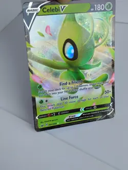2020 Pokemon Black Star Promo V Powers TINS CELEBI V 001/202 Holo Eye Card - Image 3