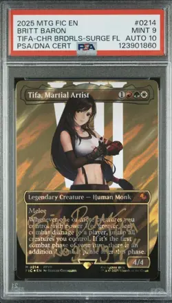 2025 MTG Final Fantasy Borderless Surge Foil #0214 Tifa Martial Artist PSA 9 - Image 1