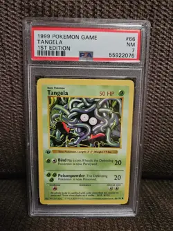 Tangela 1st Edition Shadowless Base Set Pokemon TCG WOTC PSA 7 - Image 1