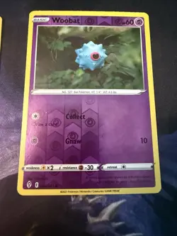 Woobat Common Reverse Holo Psychic 2021 Pokemon TCG Evolving Skies Card 068/203 - Image 1